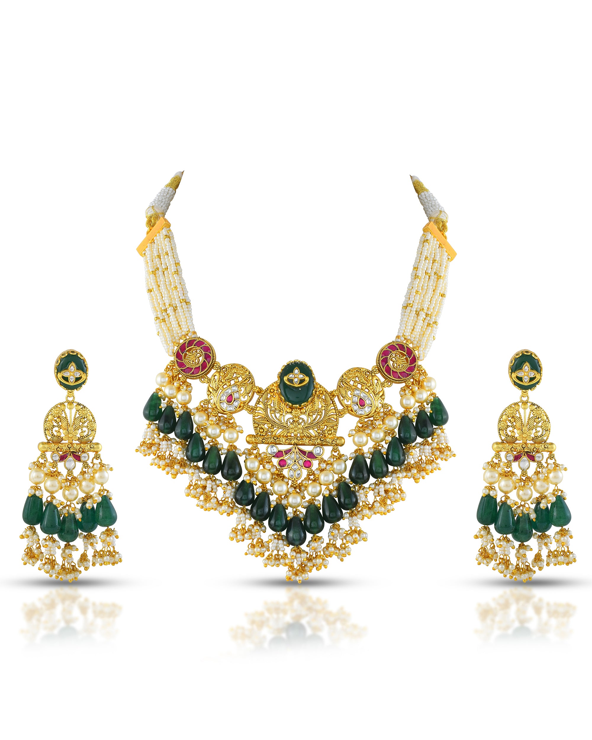 Classic Traditional Necklace Set with Earrings