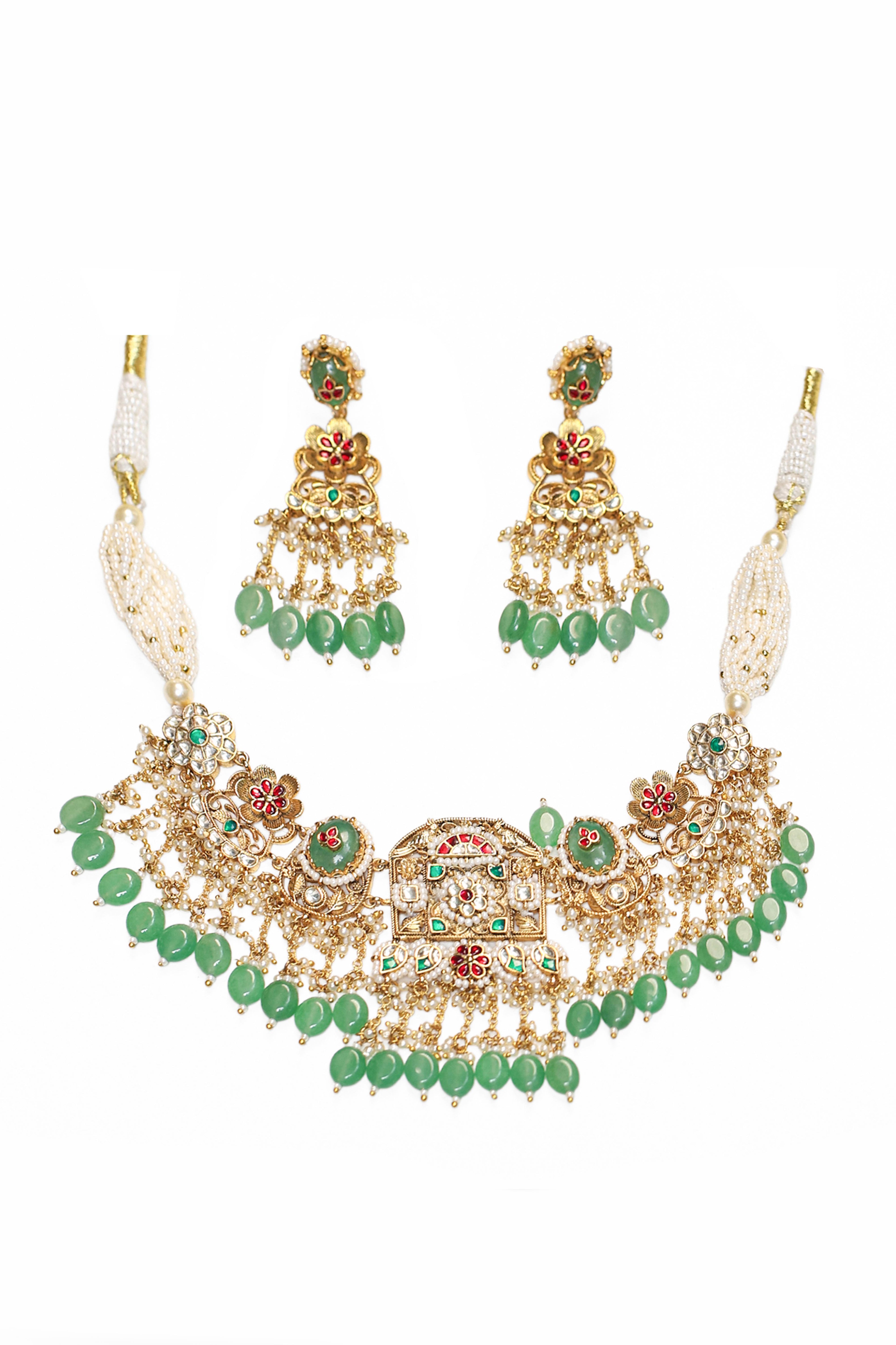 Classic Designer Choker Necklace Set with Earrings