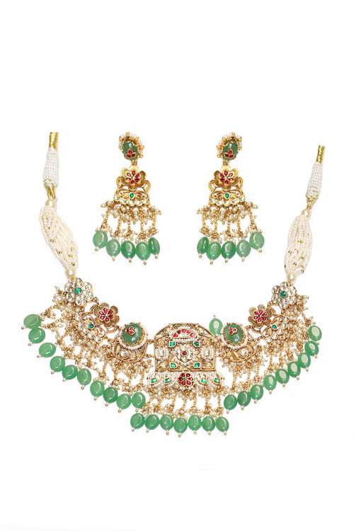 Classic Designer Choker Necklace Set with Earrings