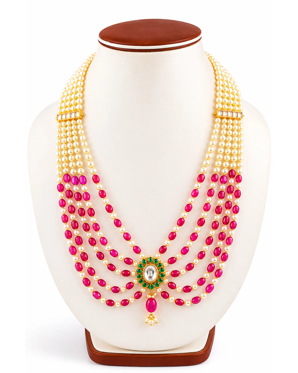Rajwadi Pearl Groom Mala, Multi-Layer Wedding Necklace for Groom