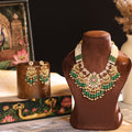 Elegant Gold Plated Choker Necklace Set with Earrings