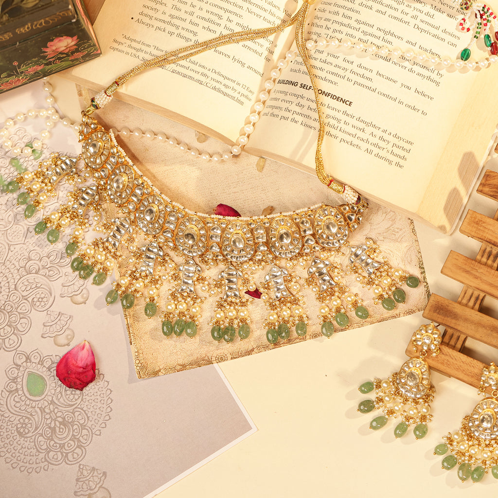 Premium Intricate Choker Necklace Set with Earrings