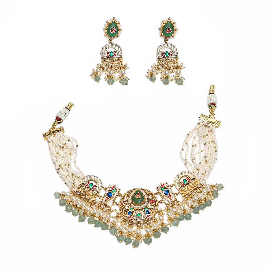 Lightweight Elegant Choker Necklace Set with Earrings