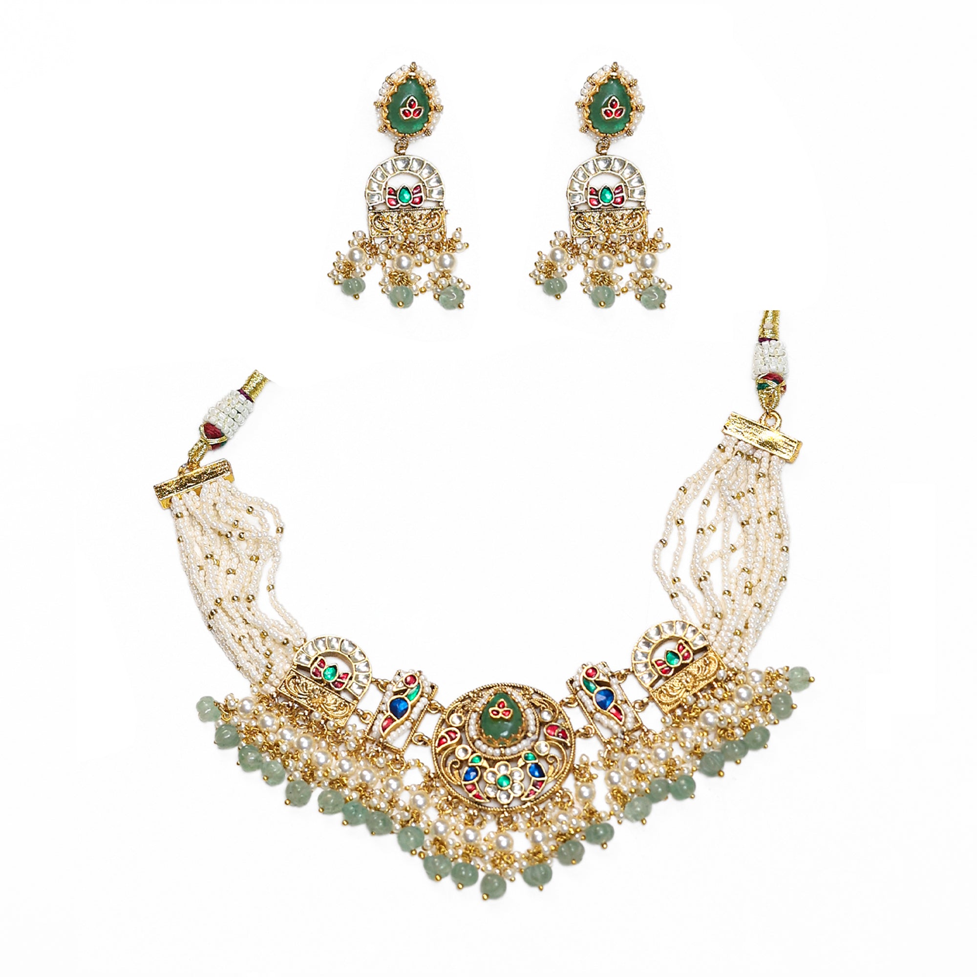 Lightweight Elegant Choker Necklace Set with Earrings
