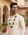 Layered Pearl, Maroon, Emerald Groom Mala, Indian Wedding Necklace for Men
