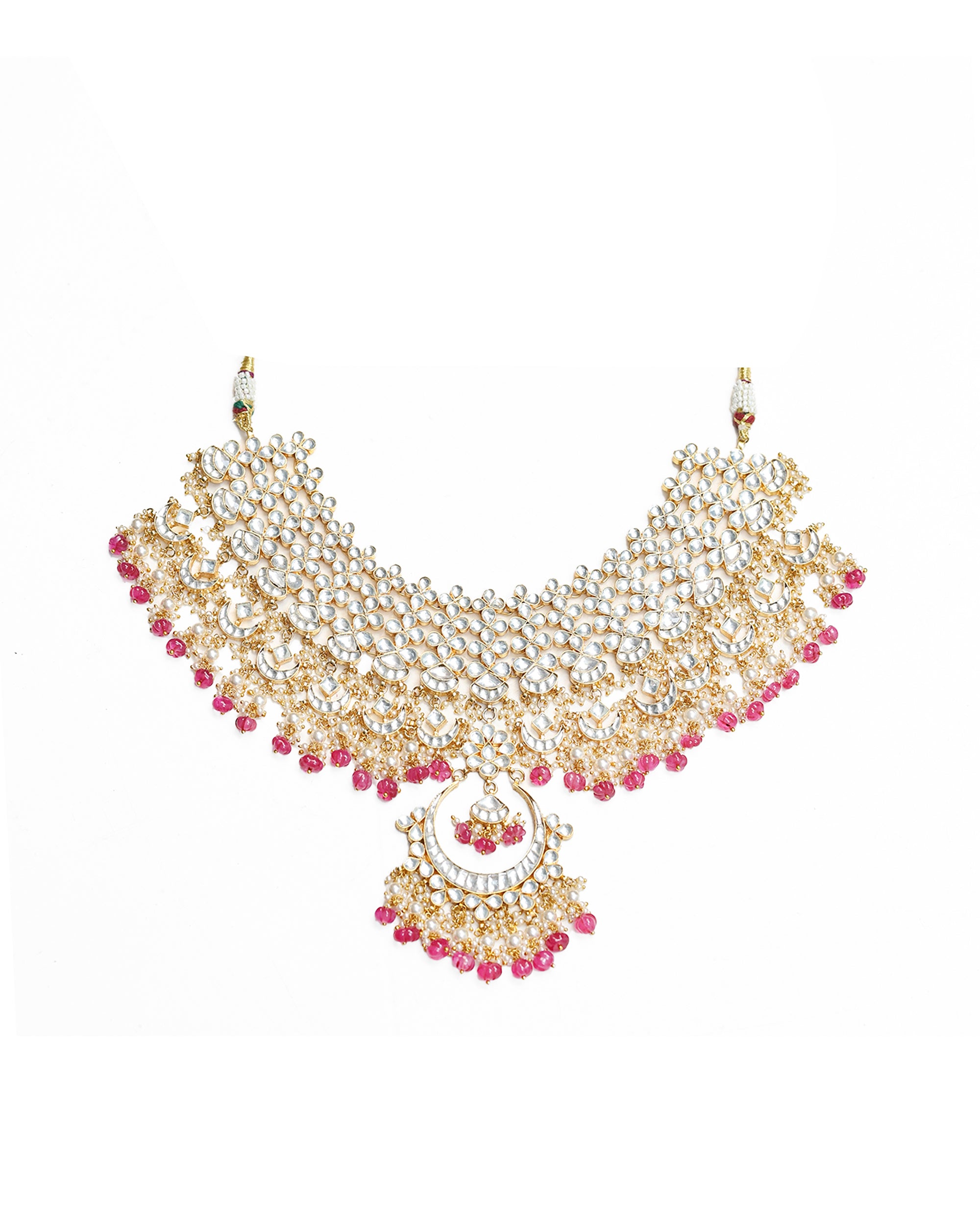 Traditional Statement Necklace Set with Earrings