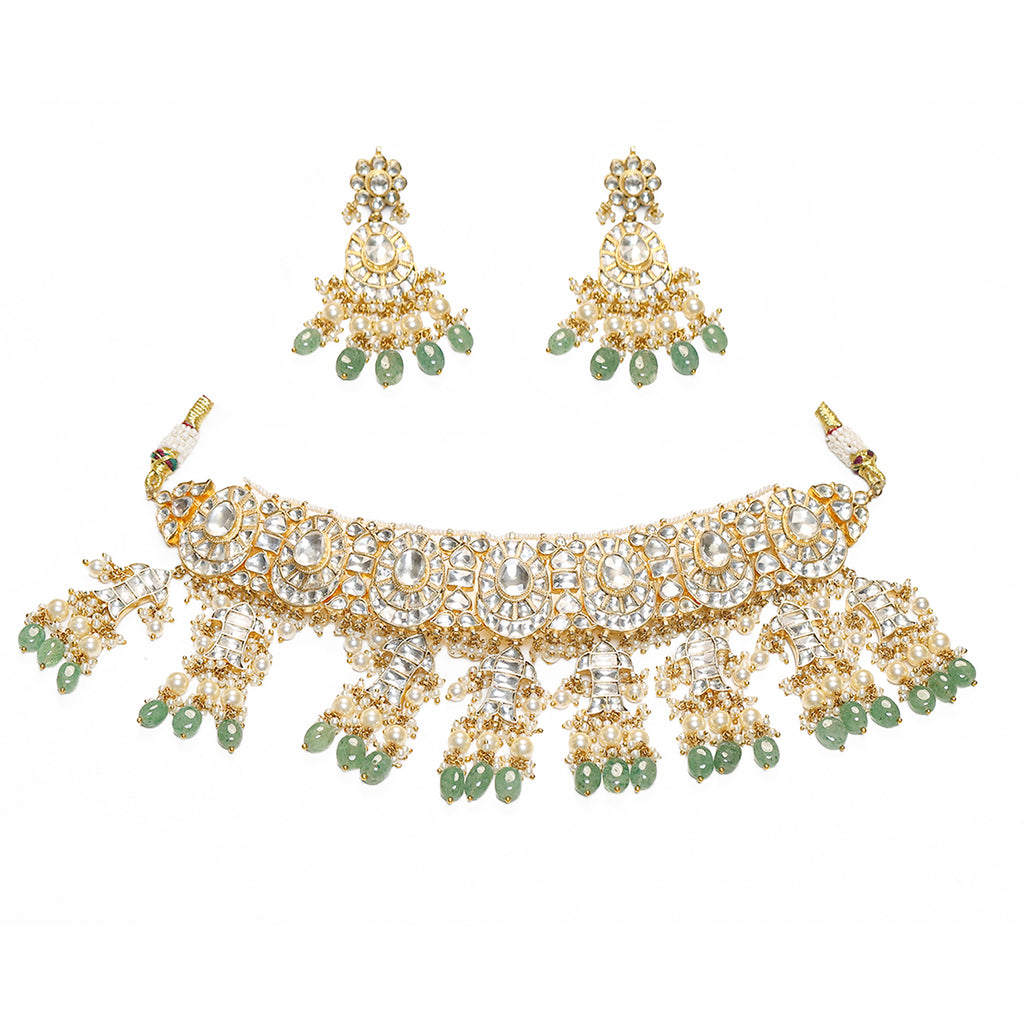 Premium Intricate Choker Necklace Set with Earrings
