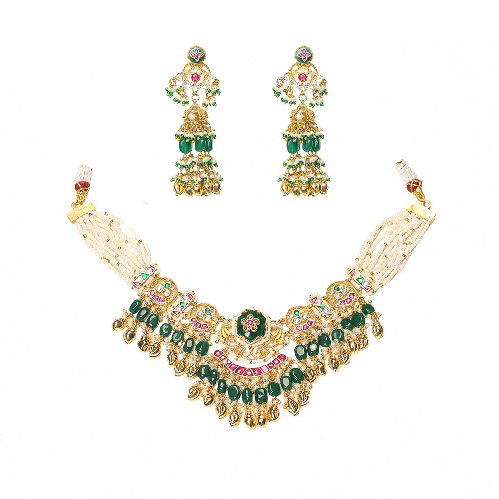 Minimal Lightweight Choker Necklace Set with Earrings