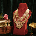 Royal Layered Rani Haar Necklace Set with Earrings