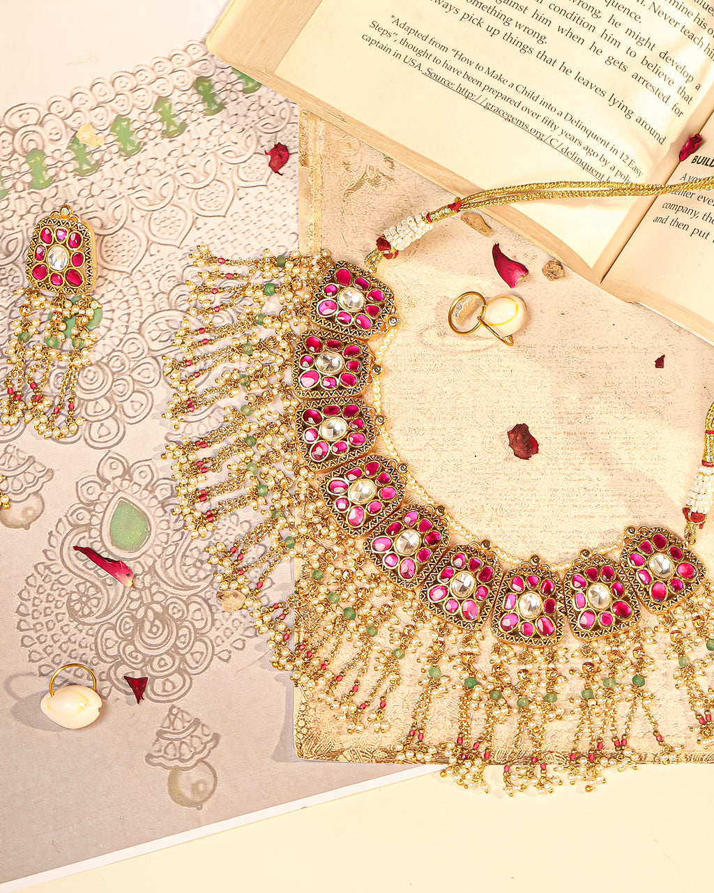 Elegant Statement Necklace Set with Earrings