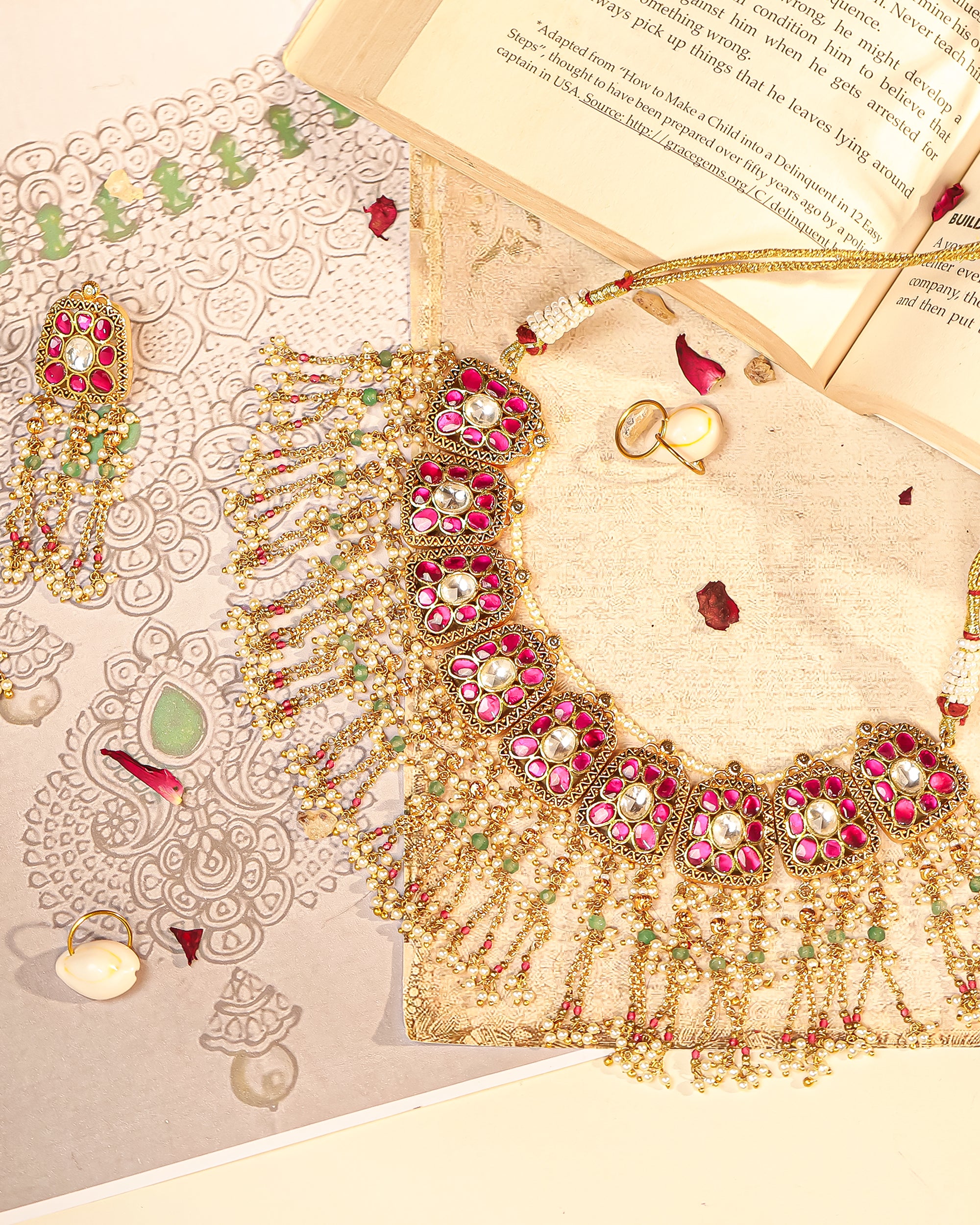 Elegant Statement Necklace Set with Earrings