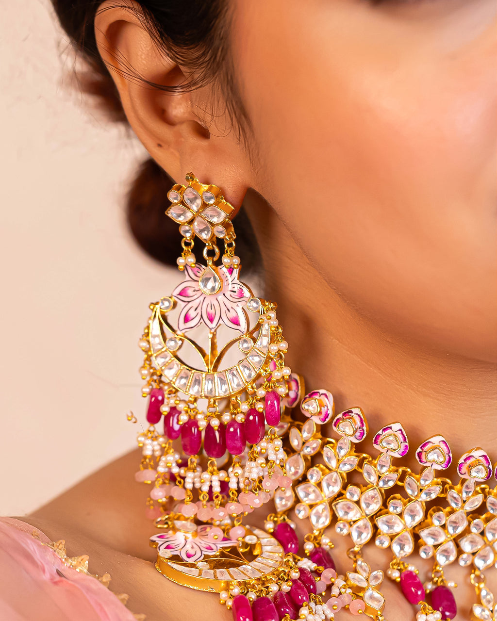 Royal Statement Choker Necklace Set with Earrings
