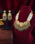 Minimal Gold Finish Necklace Set with Earrings
