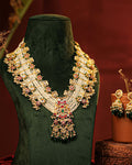 Minimal Gold Finish Necklace Set with Earrings