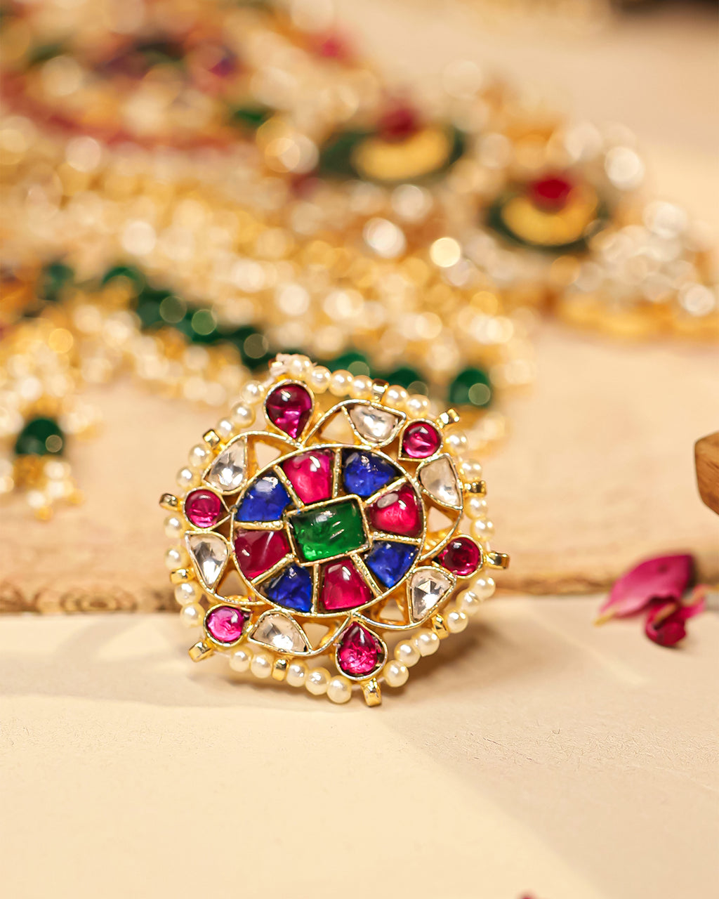 Royal Bridal Necklace Set with Earrings, Tikka & Ring