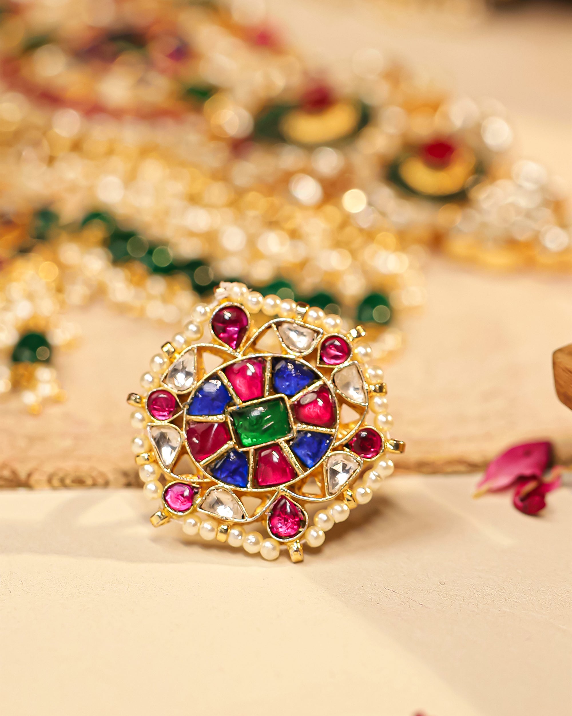 Royal Bridal Necklace Set with Earrings, Tikka & Ring