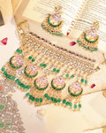Royal Statement Choker Necklace Set with Earrings