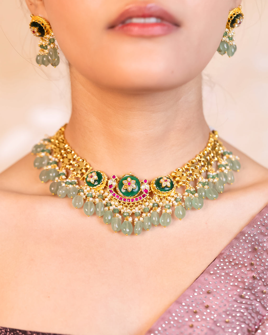 Classic Elegant Necklace Set with Earrings