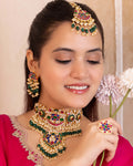 Royal Bridal Necklace Set with Earrings, Tikka & Ring