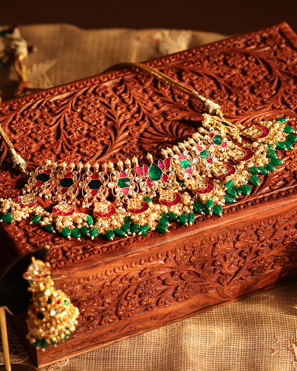 Royal Bridal Statement Necklace Set with Earrings & Maang Tikka