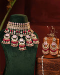 Royal Statement Choker Necklace Set with Earrings