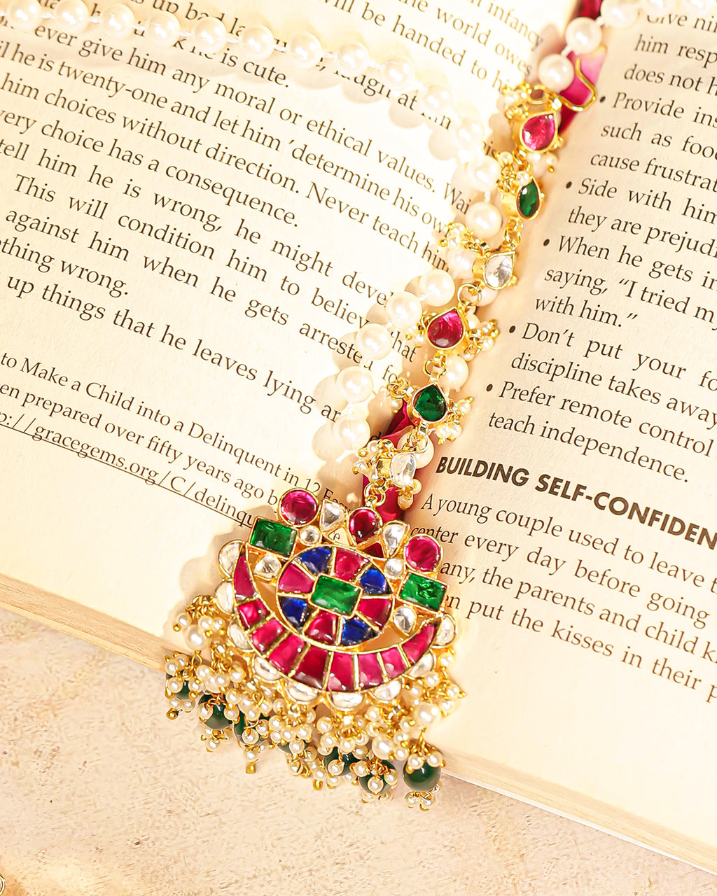 Royal Bridal Necklace Set with Earrings, Tikka & Ring