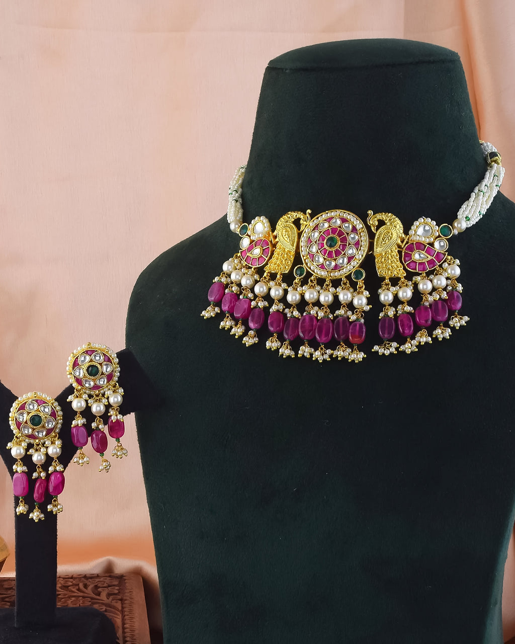 Classic Elegant Choker Necklace Set with Earrings