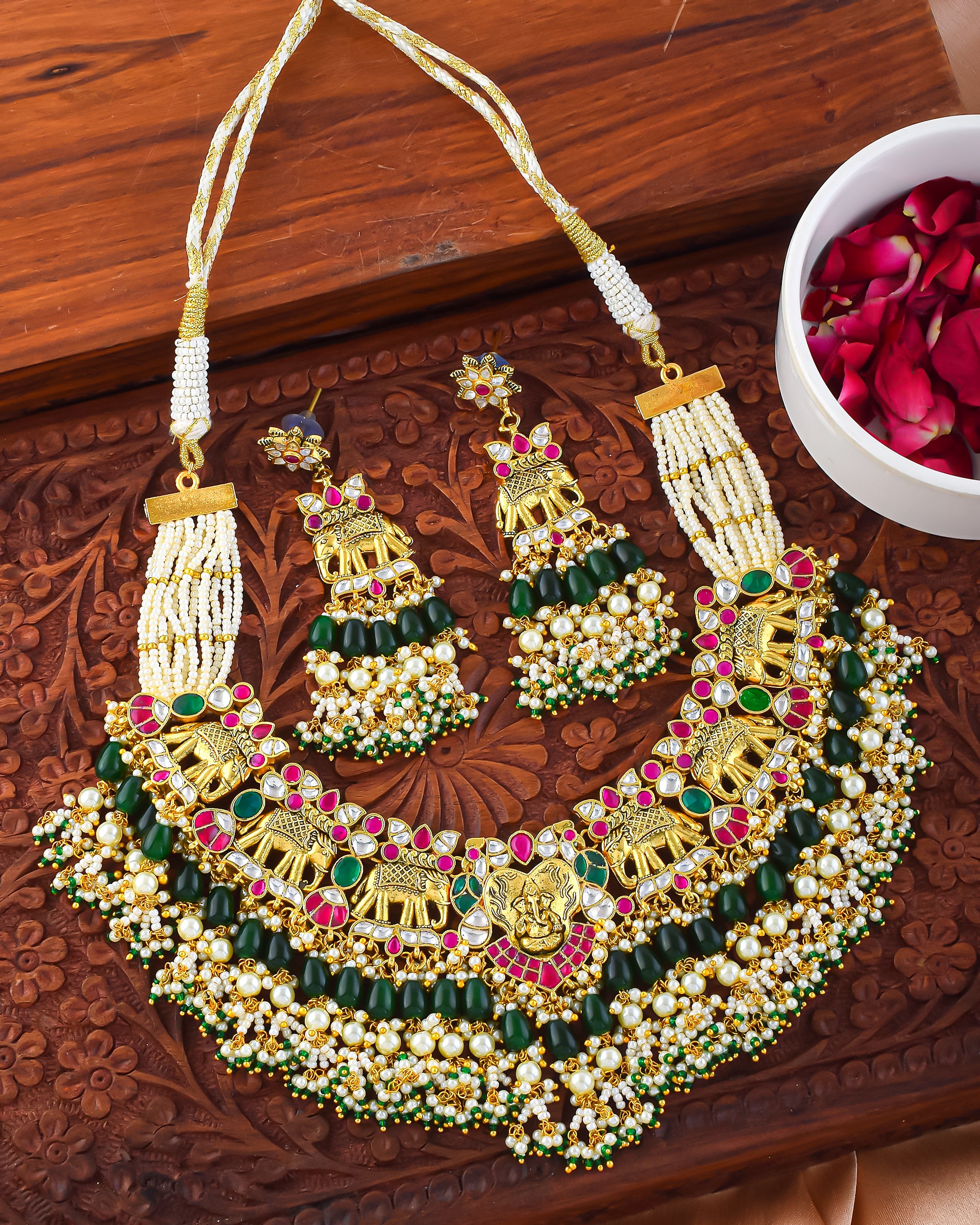 Elegant Statement Necklace Set with Earrings