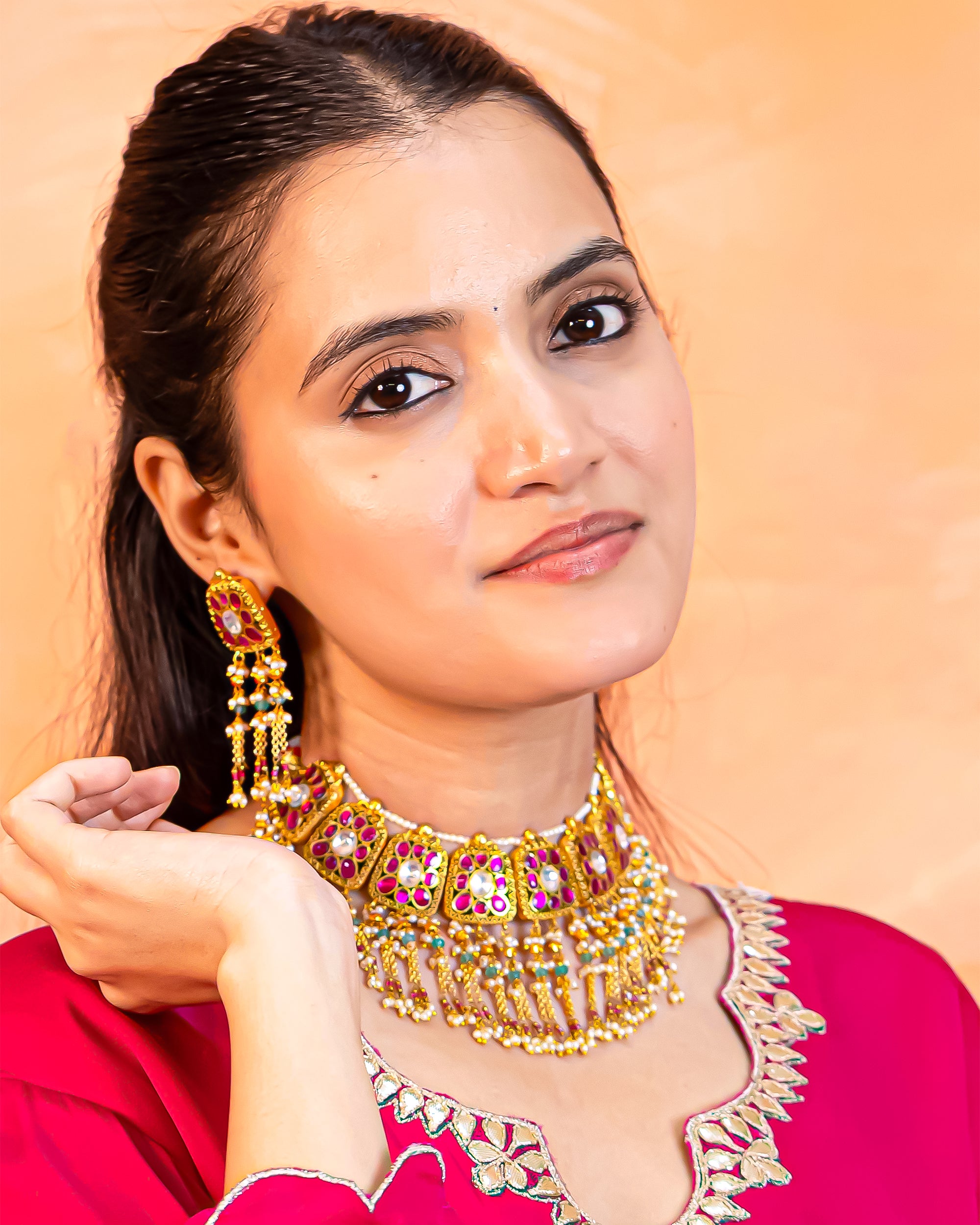 Elegant Statement Necklace Set with Earrings