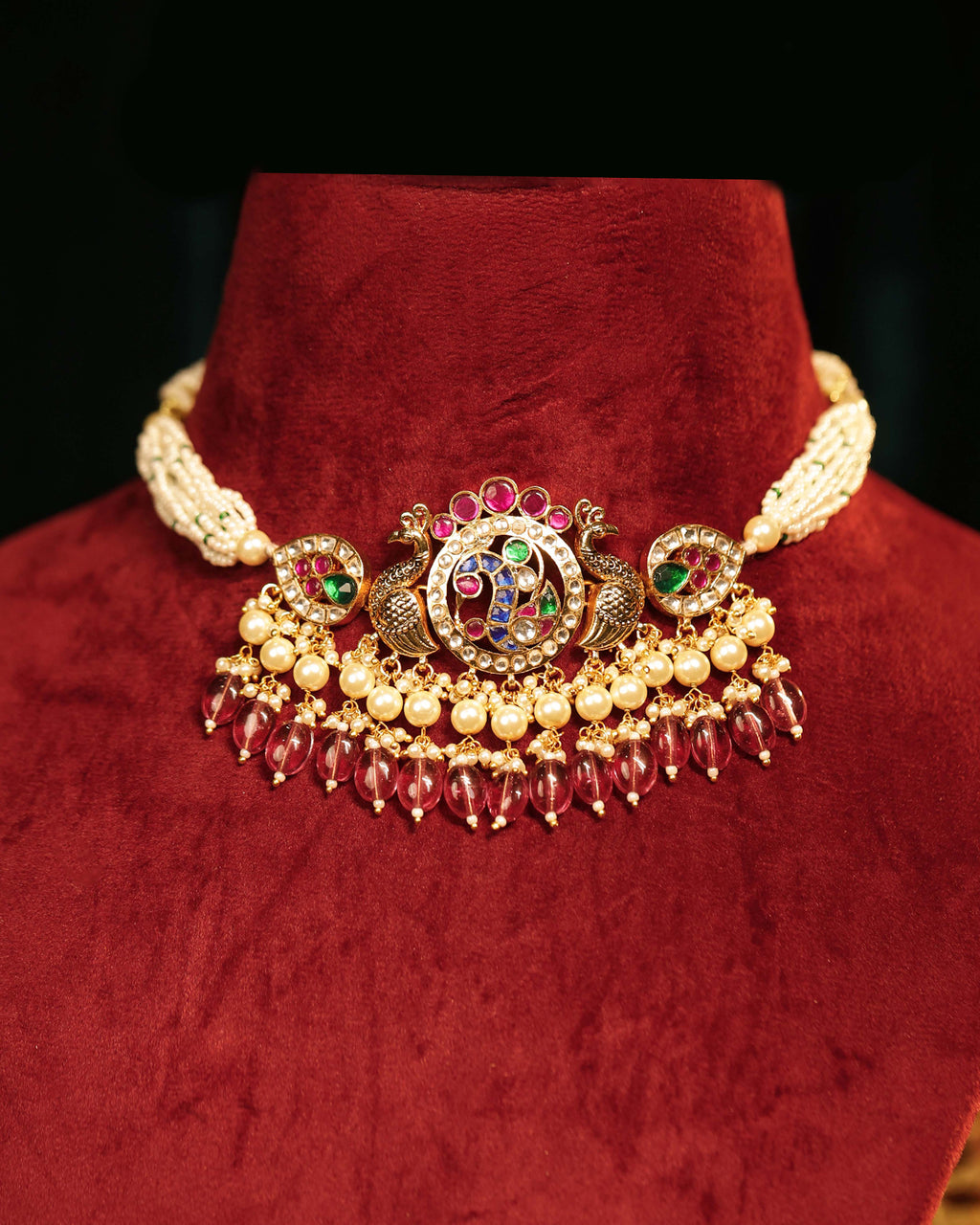 Elegant Lightweight Choker Necklace Set with Earrings