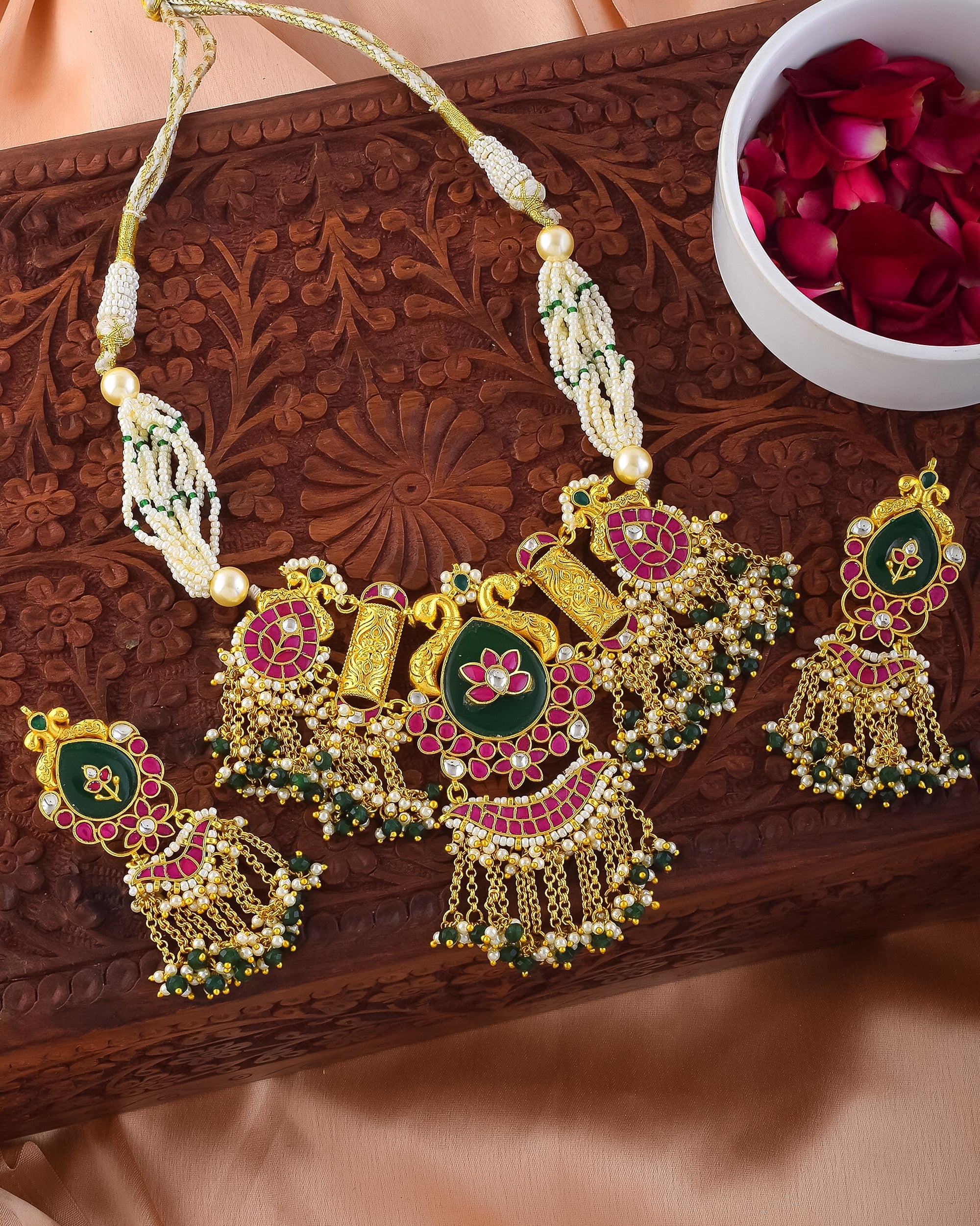Premium Designer Choker Necklace Set with Earrings