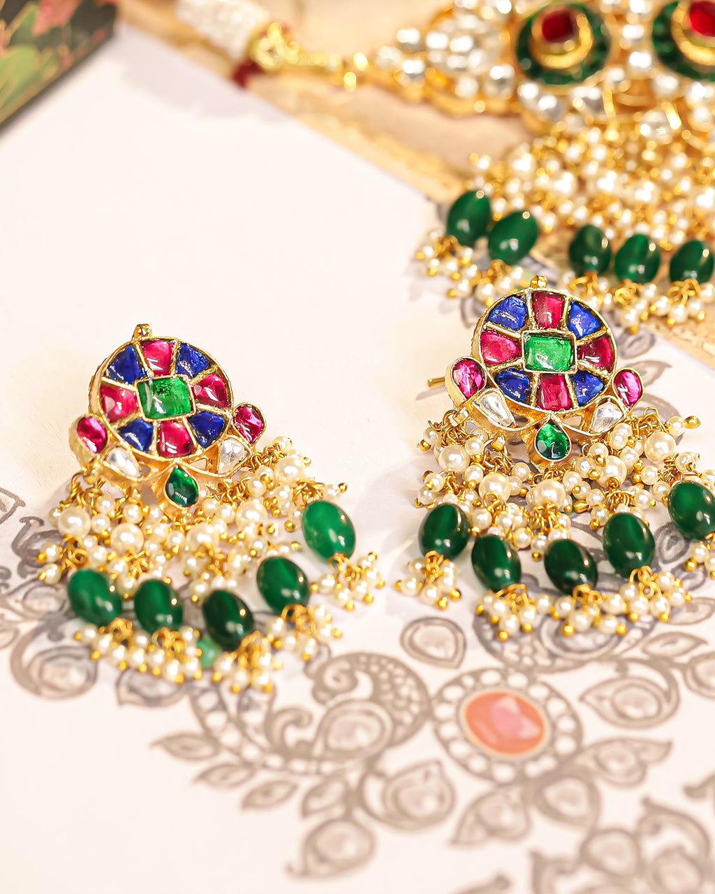 Royal Bridal Necklace Set with Earrings, Tikka & Ring