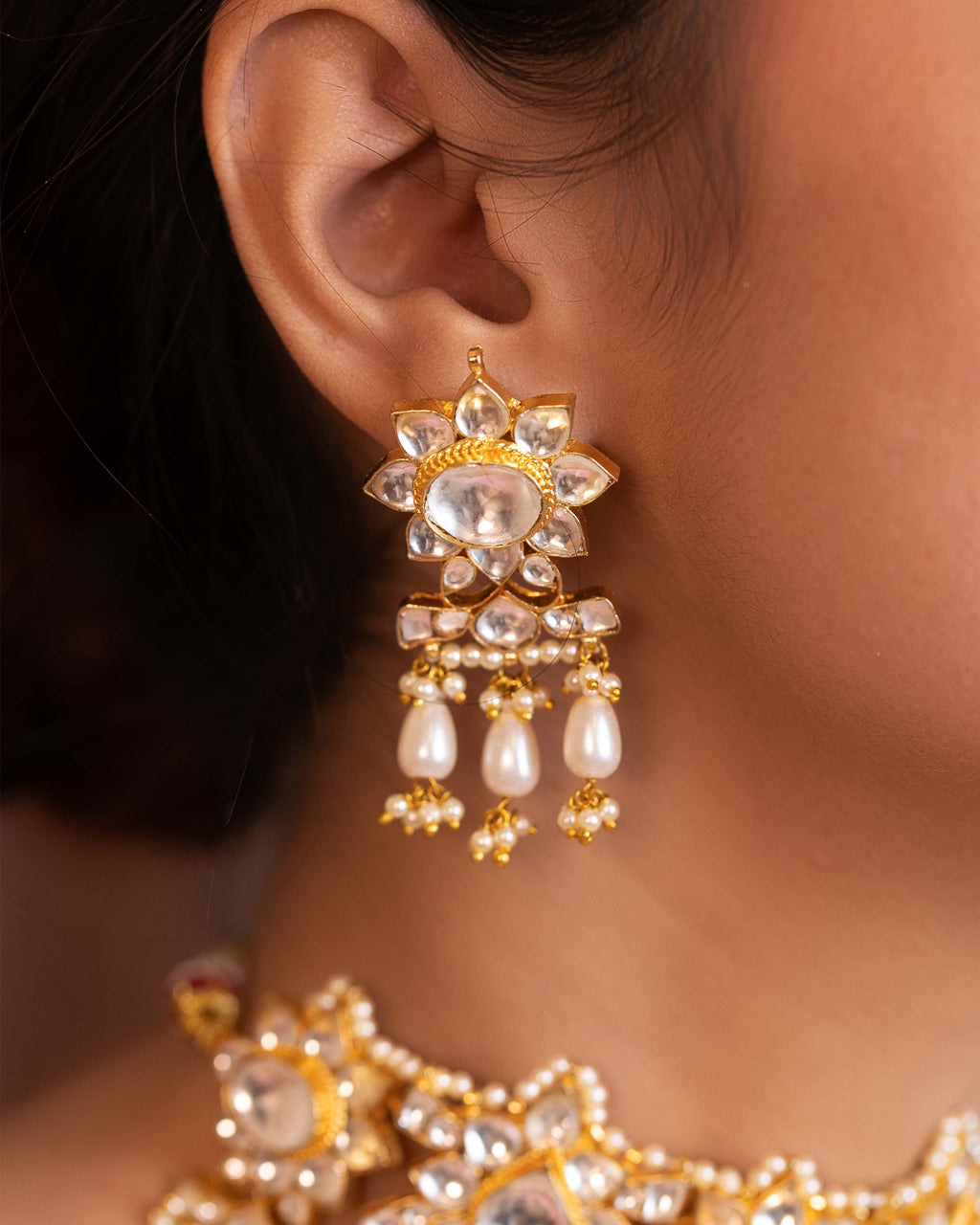 Elegant Traditional Necklace Set with Earrings for Ethnic Wear