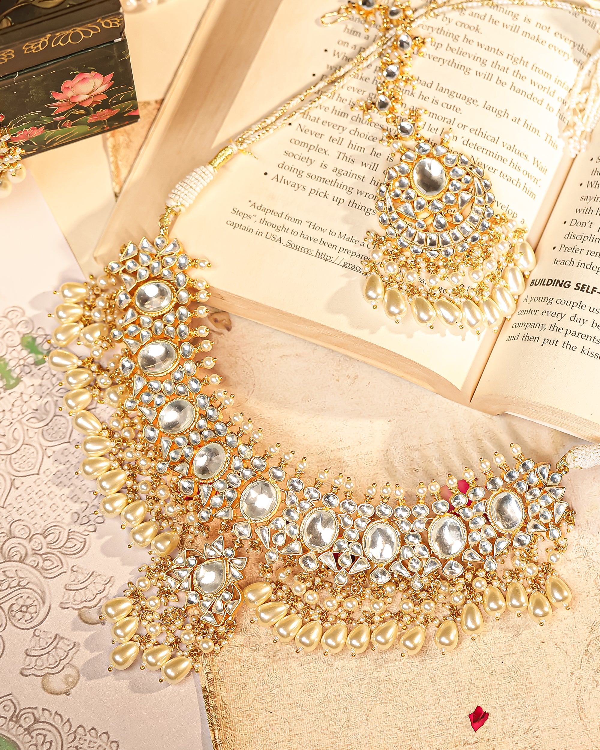 Premium Bridal Necklace Set with Earrings & Tikka