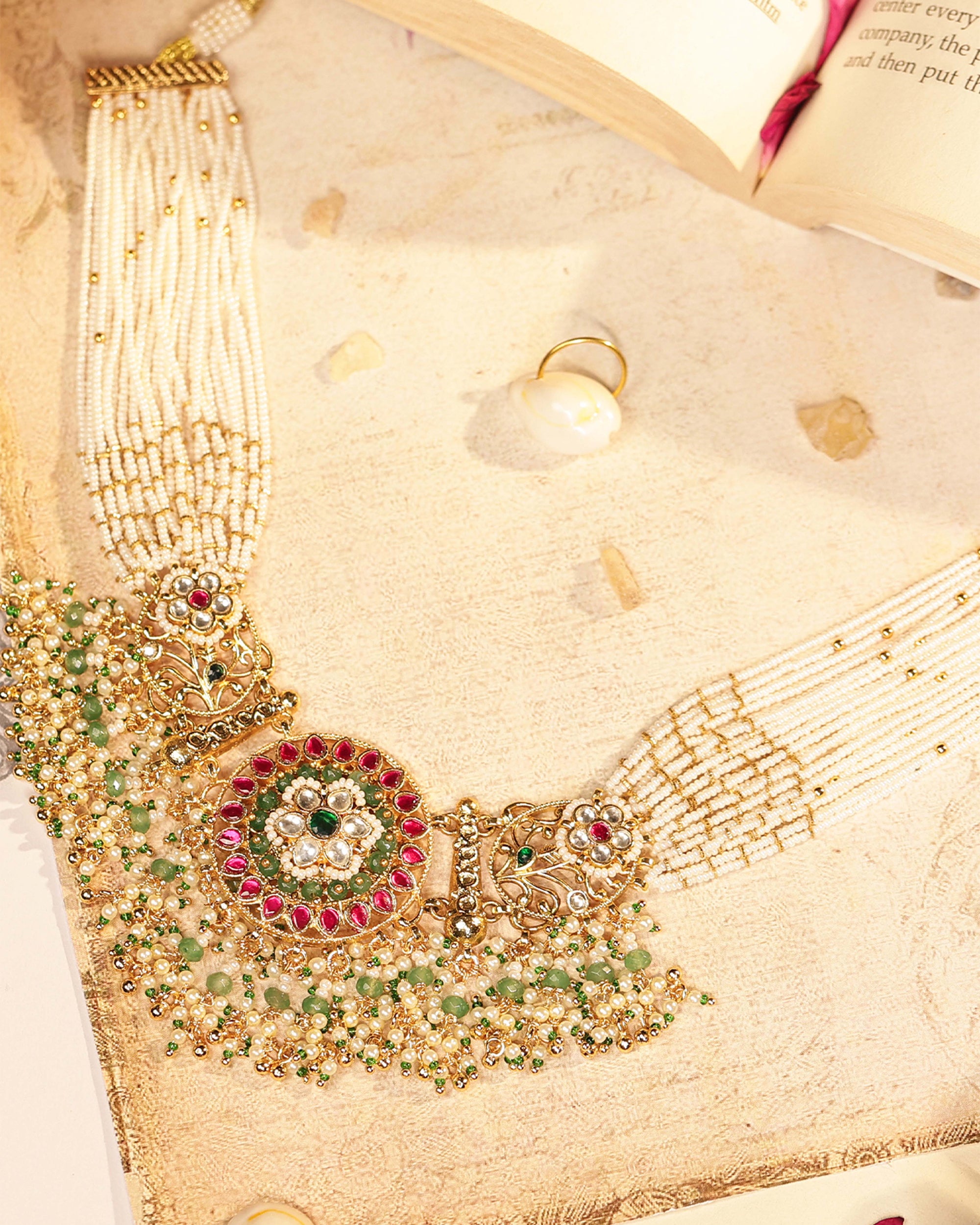 Premium Intricate Choker Necklace Set with Earrings