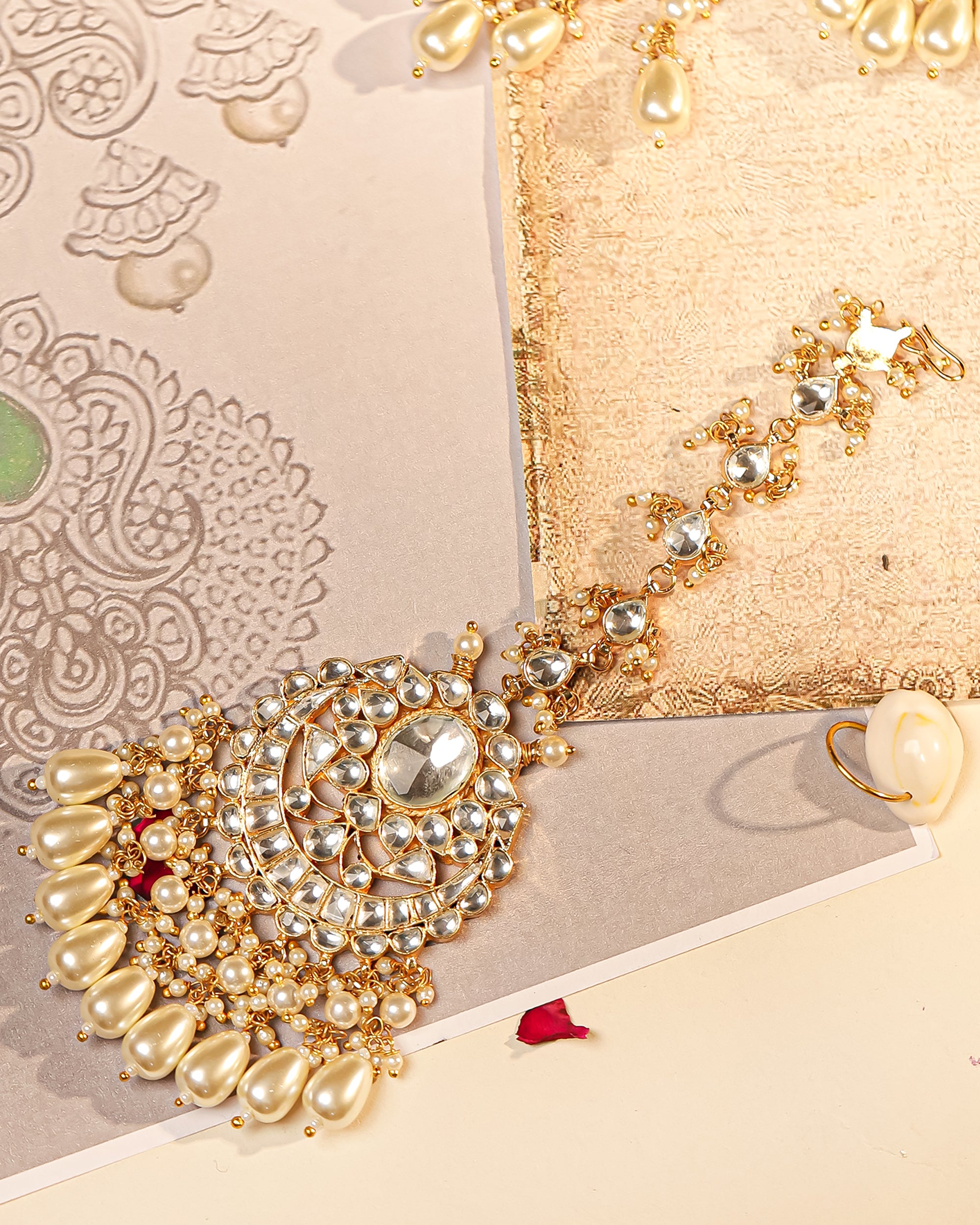 Premium Bridal Necklace Set with Earrings & Tikka