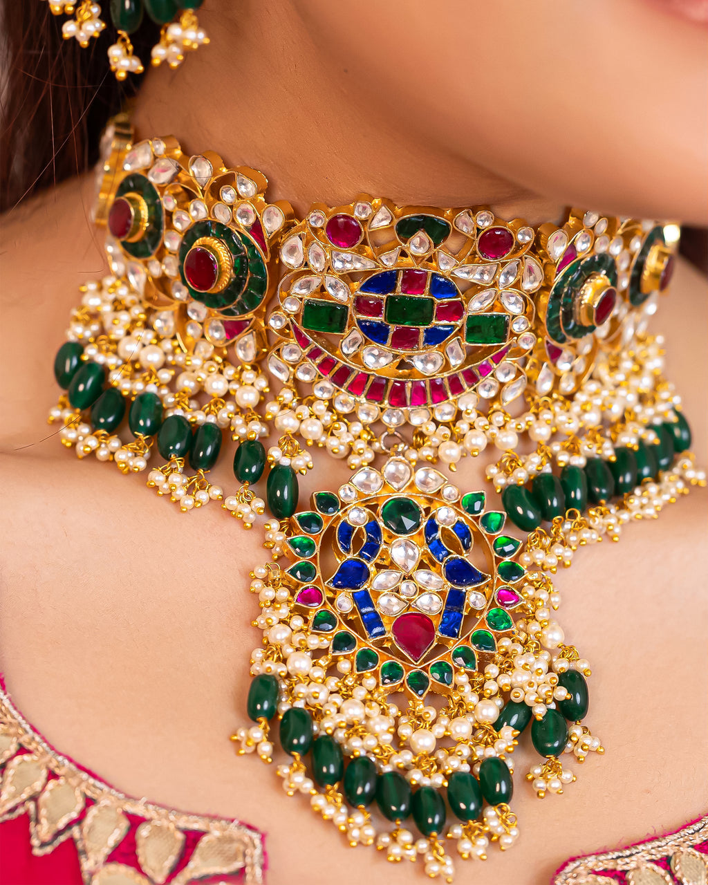 Royal Bridal Necklace Set with Earrings, Tikka & Ring