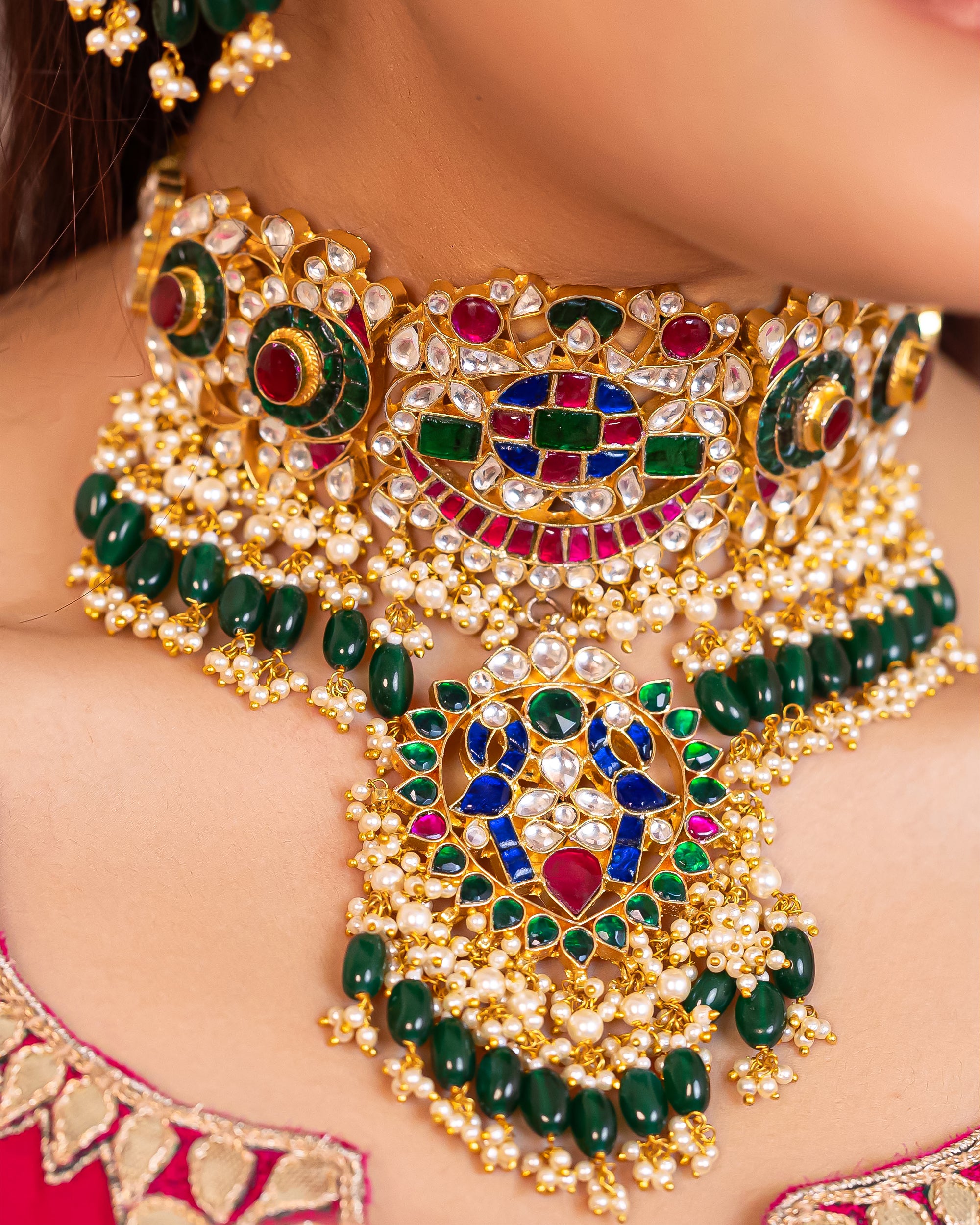 Royal Bridal Necklace Set with Earrings, Tikka & Ring