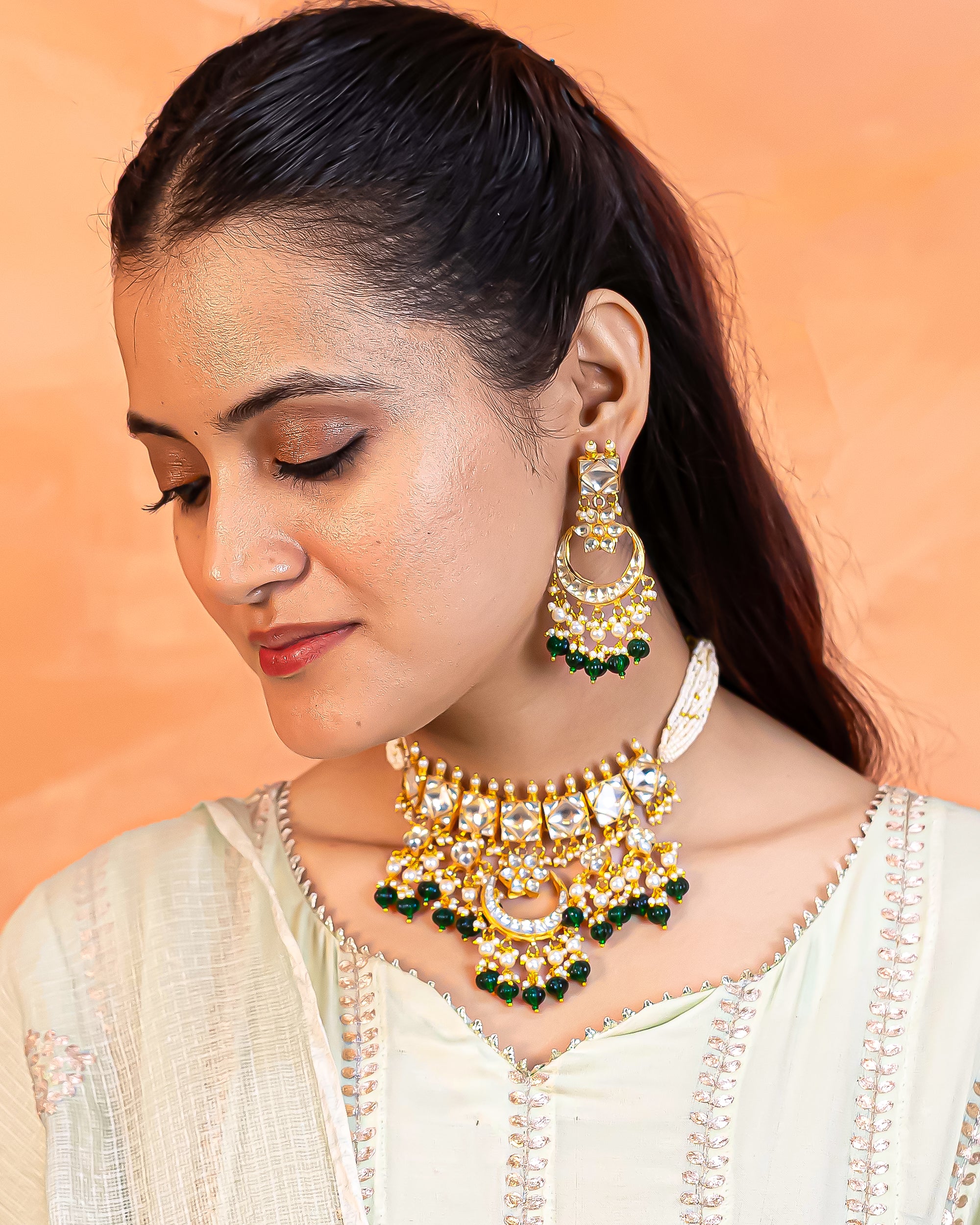 Premium Designer Choker Necklace Set with Earrings
