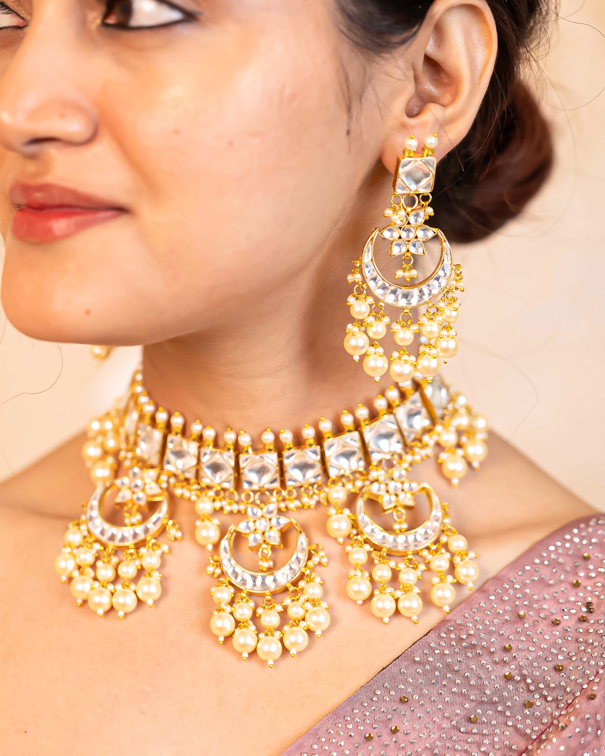 Premium Designer Choker Necklace Set with Earrings