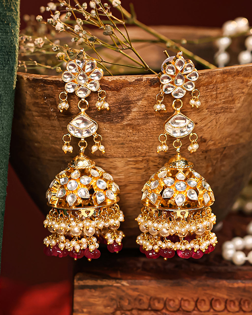 Traditional Statement Necklace Set with Earrings