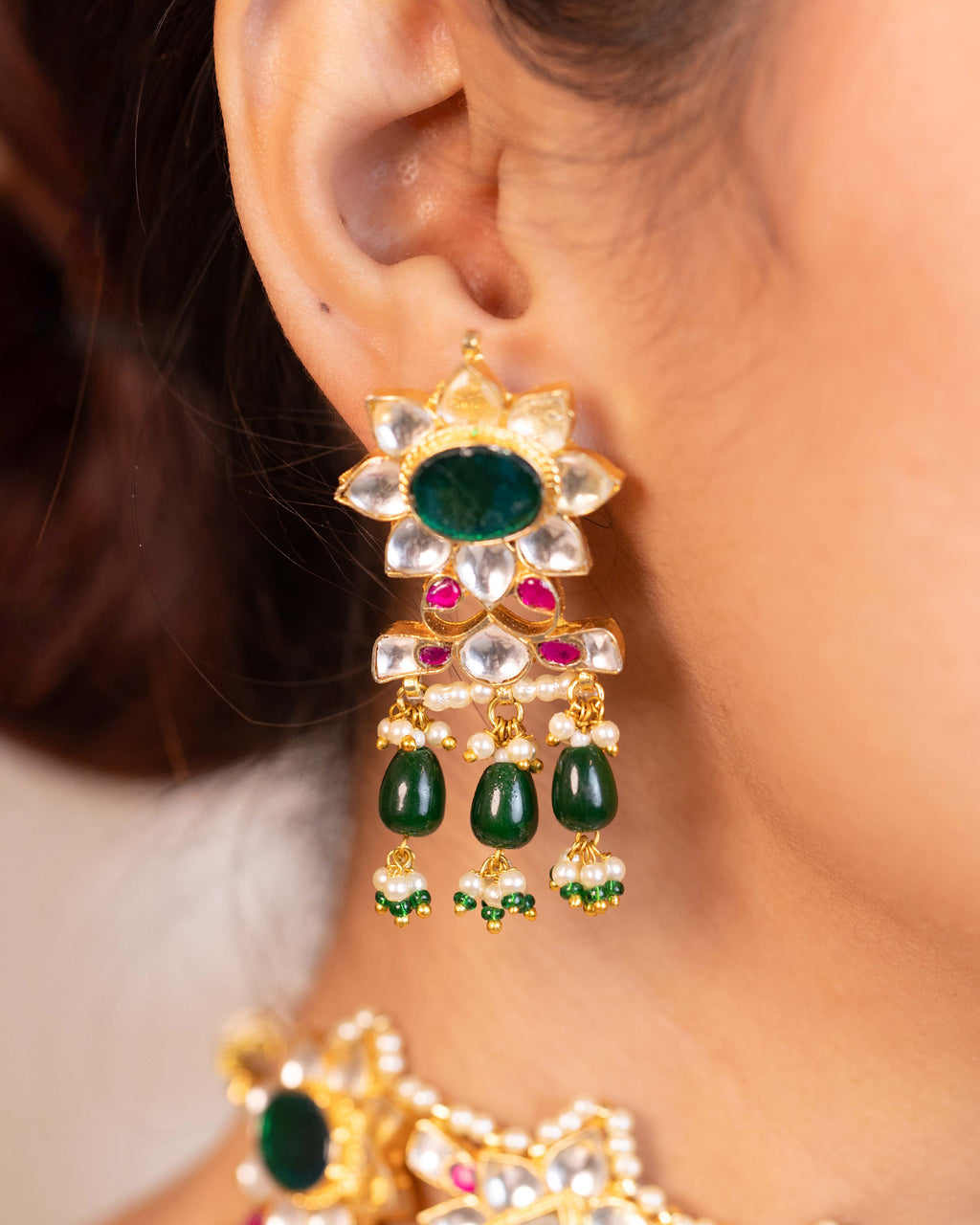 Royal Intricate Choker Necklace Set with Earrings