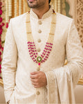 Rajwadi Pearl Groom Mala, Multi-Layer Wedding Necklace for Groom