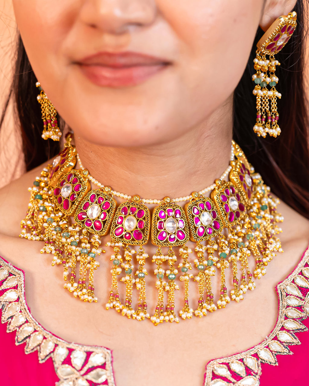 Elegant Statement Necklace Set with Earrings