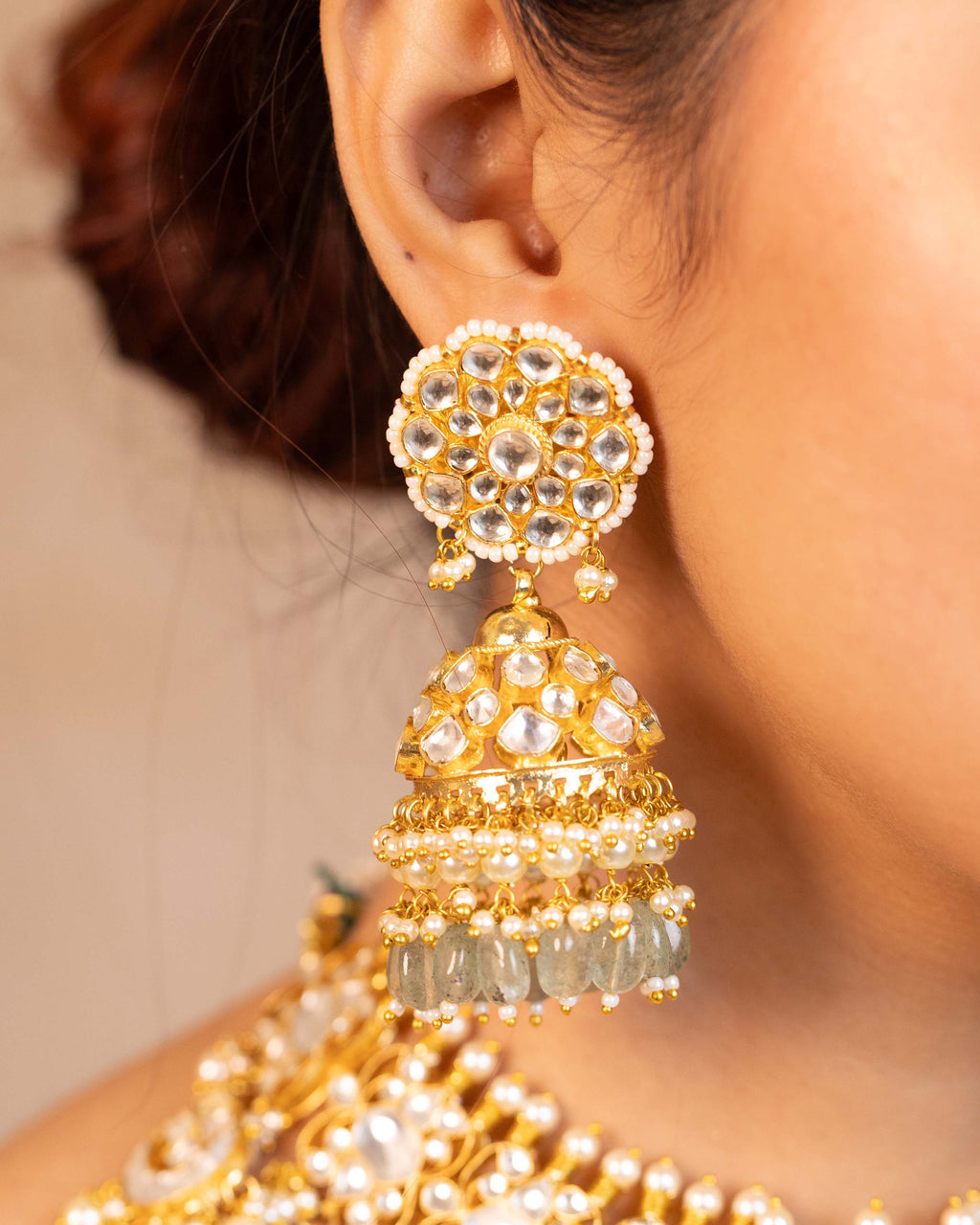 Premium Bridal Kundan Style Necklace Set with Earrings & Tikka