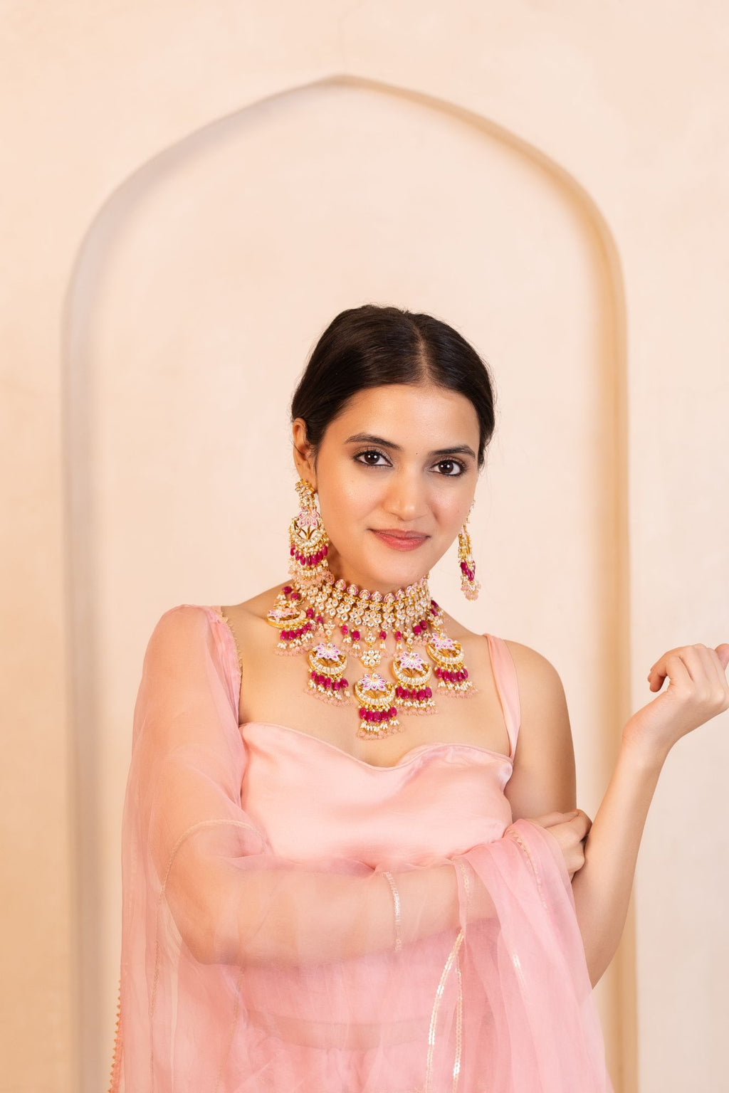Royal Statement Choker Necklace Set with Earrings