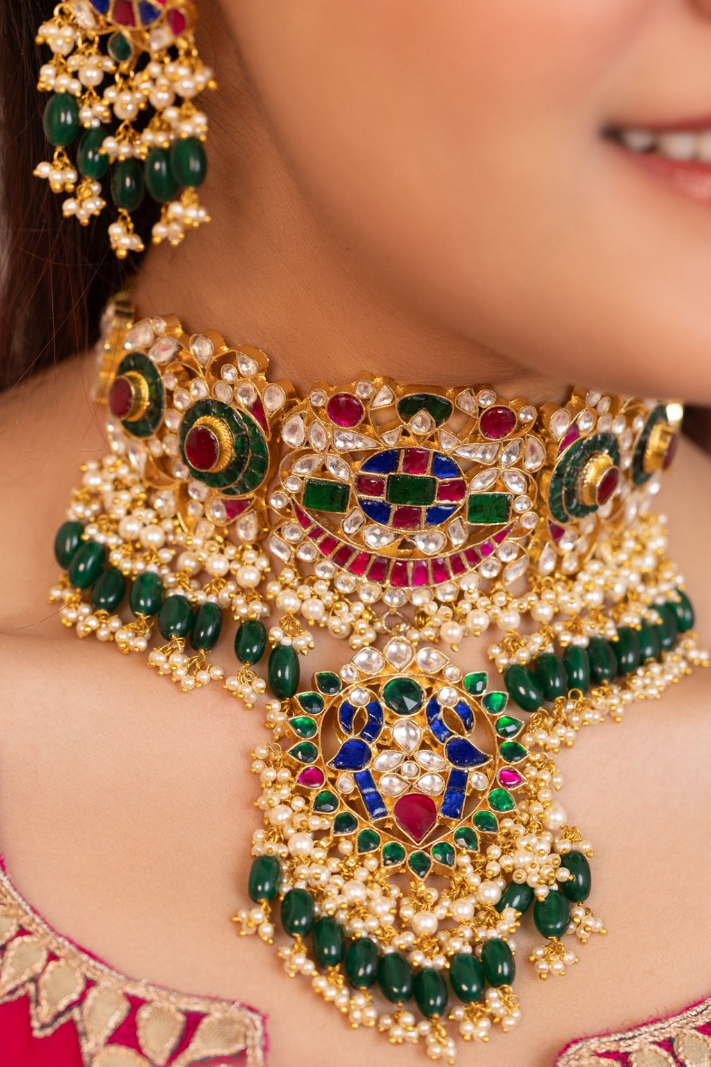 Royal Bridal Necklace Set with Earrings, Tikka & Ring