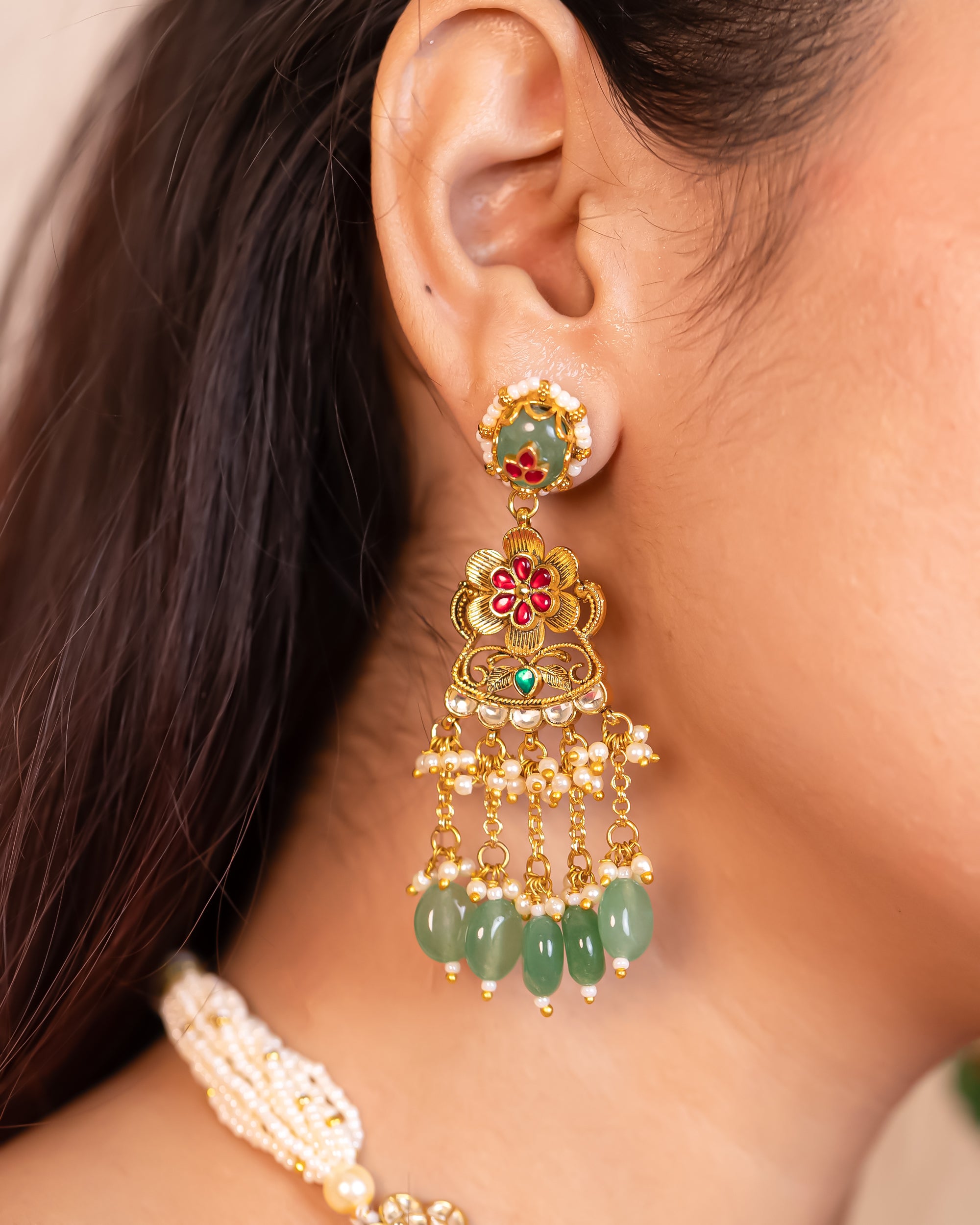 Classic Designer Choker Necklace Set with Earrings