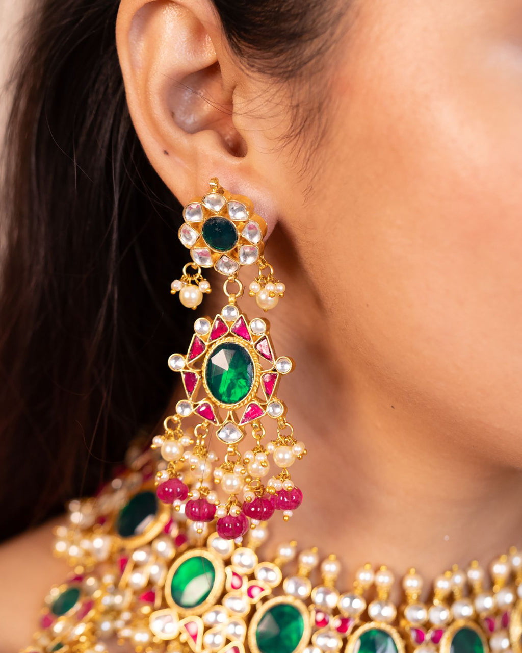 Royal Kundan Bridal Necklace Set with Earrings & Maang Tikka