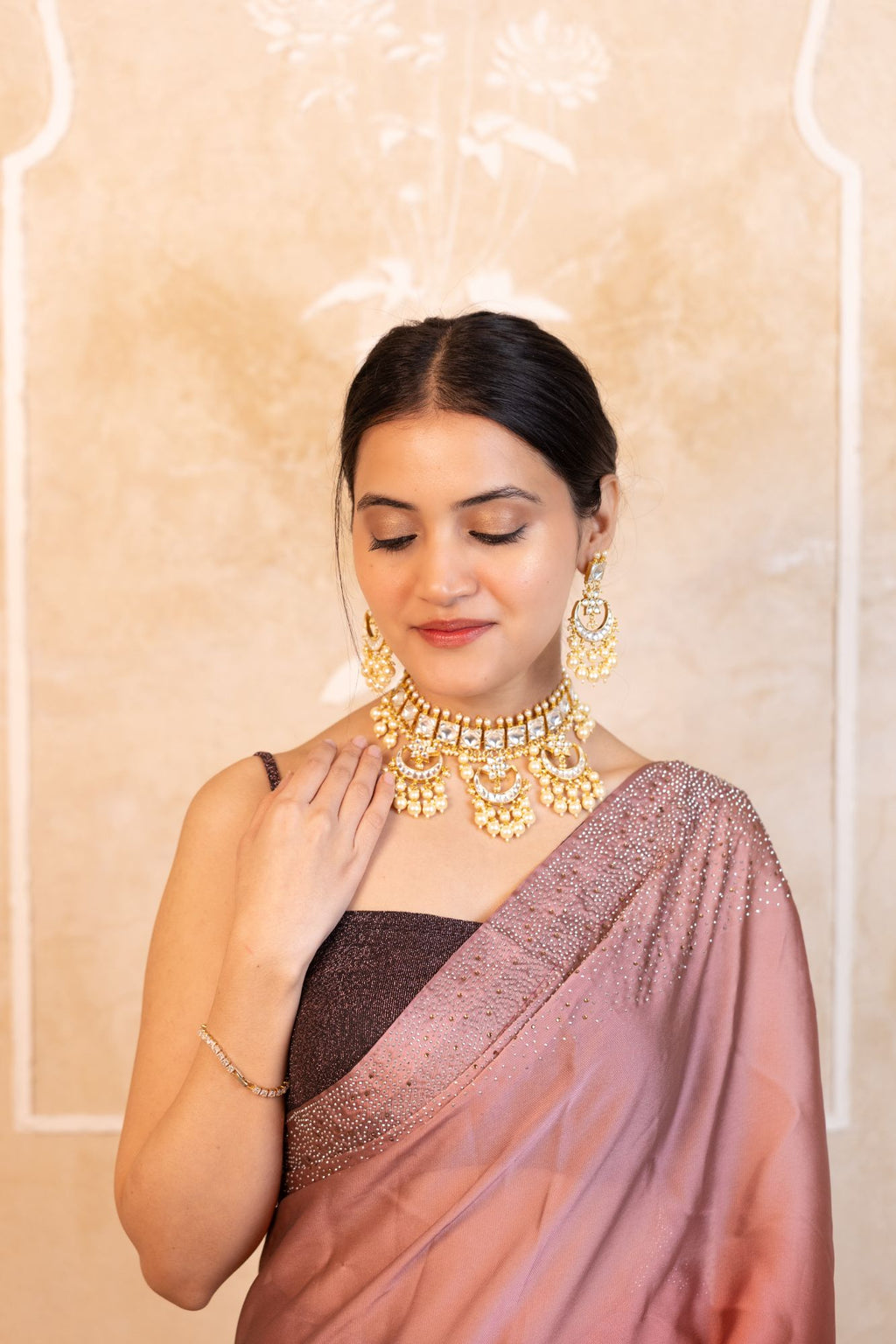 Premium Designer Choker Necklace Set with Earrings